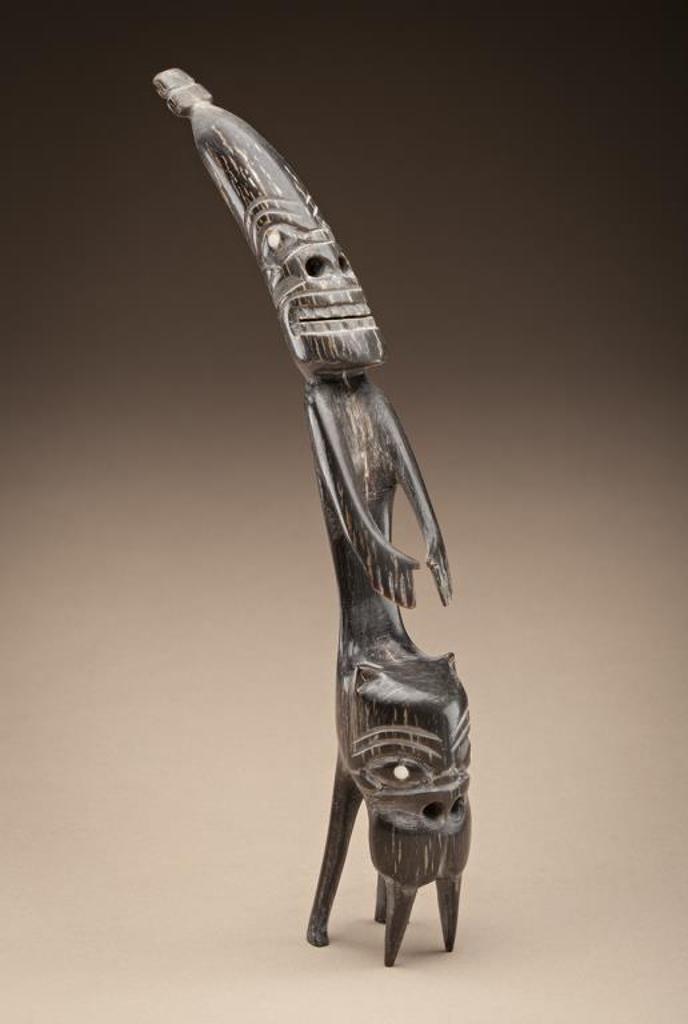 Johan Kilime - Female with Walrus, 1972, horn and ivory,
