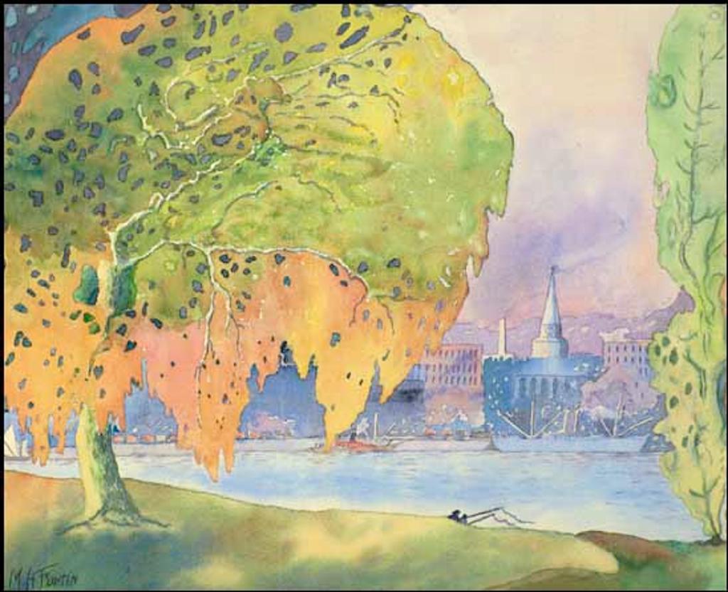 Marc-Aurèle Fortin (1888-1970) - View of Old Montreal from St. Helen's Island
