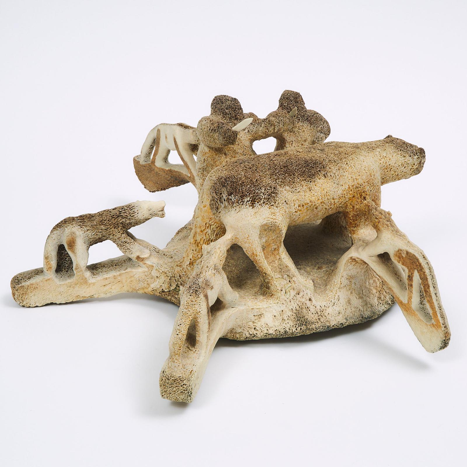 Davidee Piungituq (1930) - Hunting Scene Vertebrae
