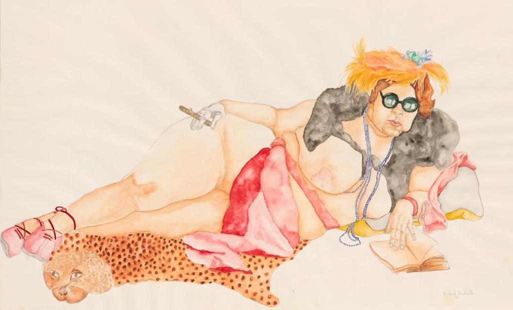 Richard Nardinelli - Untitled - Katy on Leopard Skin Rug