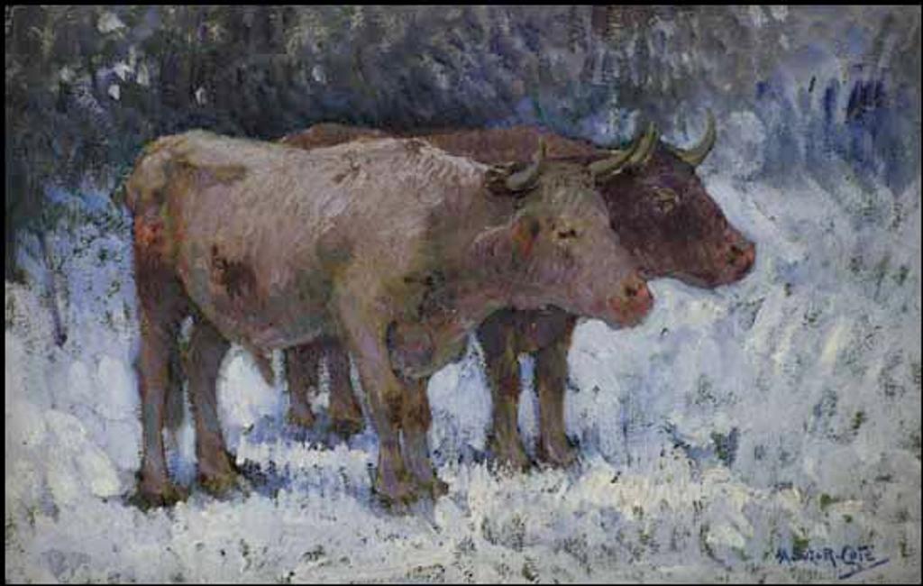 Marc-Aurèle de Foy Suzor-Coté (1869-1937) - Boeufs à la brunante
