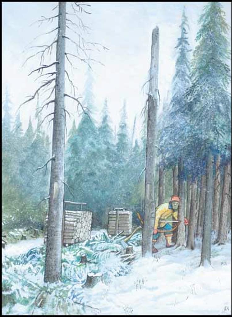 William Kurelek (1927-1977) - Snow Falls on the Just and the Unjust