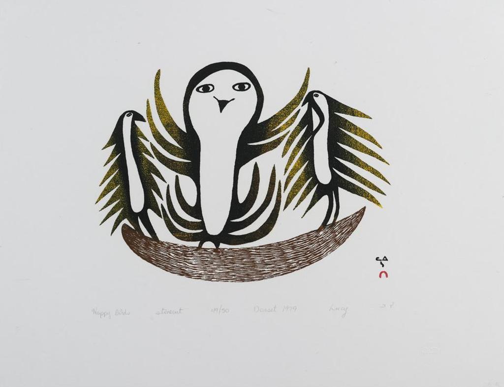 Lucy Qinnuayuak (1915-1982) - Happy Birds