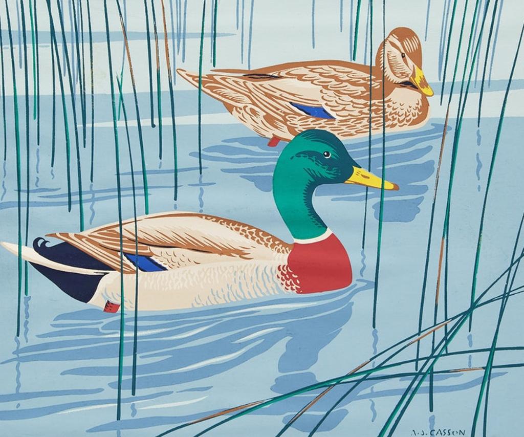 Alfred Joseph (A.J.) Casson (1898-1992) - The Common Mallard; The Sharp Tailed Grouse