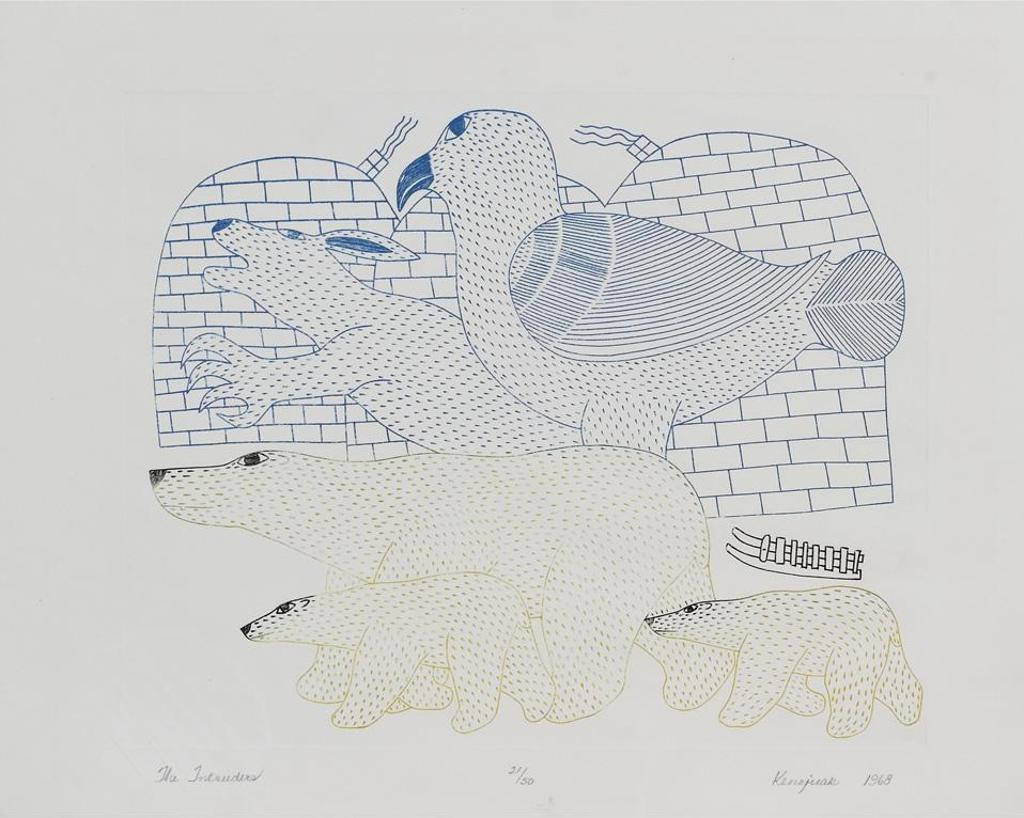 Kenojuak Ashevak (1927-2013) - The Intruders