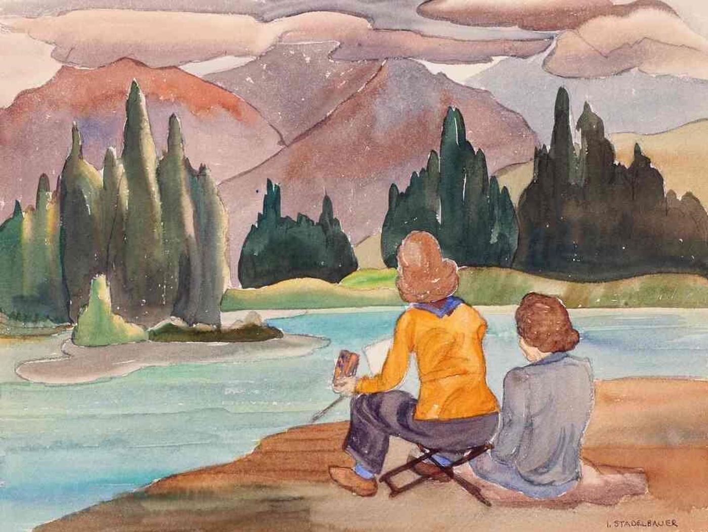 Isabel Stadelbauer (1909-2004) - Beside Vermilion Lakes; 1942