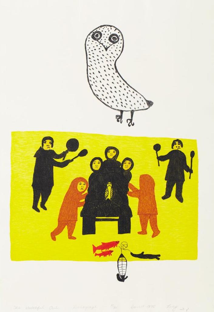 Lucy Qinnuayuak (1915-1982) - The Watchful Owl