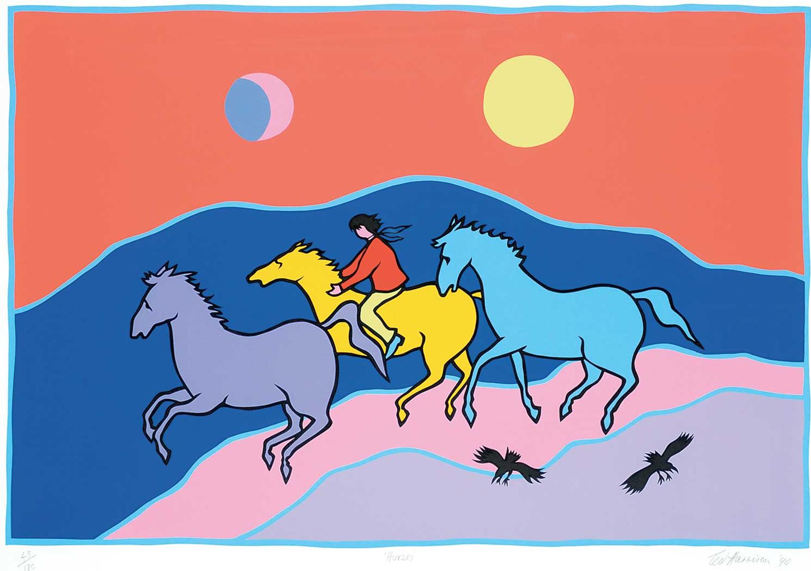 Ted Harrison (1926-2015) - Horses  #43/180