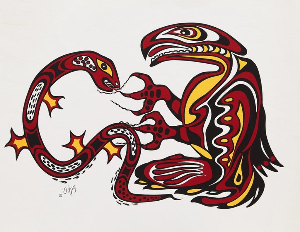 Daphne Odjig (1919-2016) - The Eternal Conflict; Mother and Children