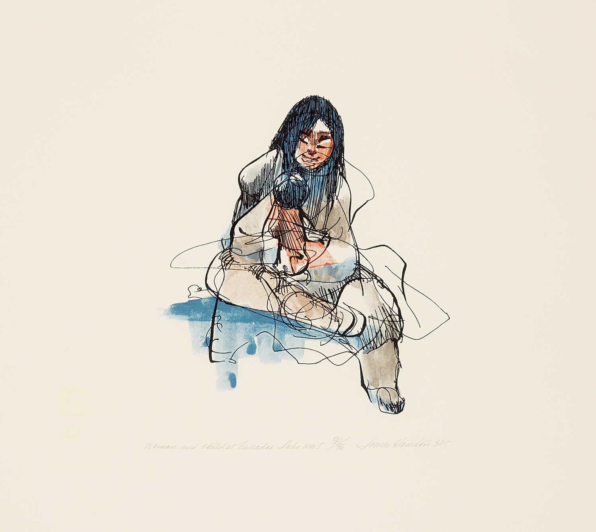 James Archibald Houston (1921-2005) - Woman and Child at Ennadai Lake NWT #50/96