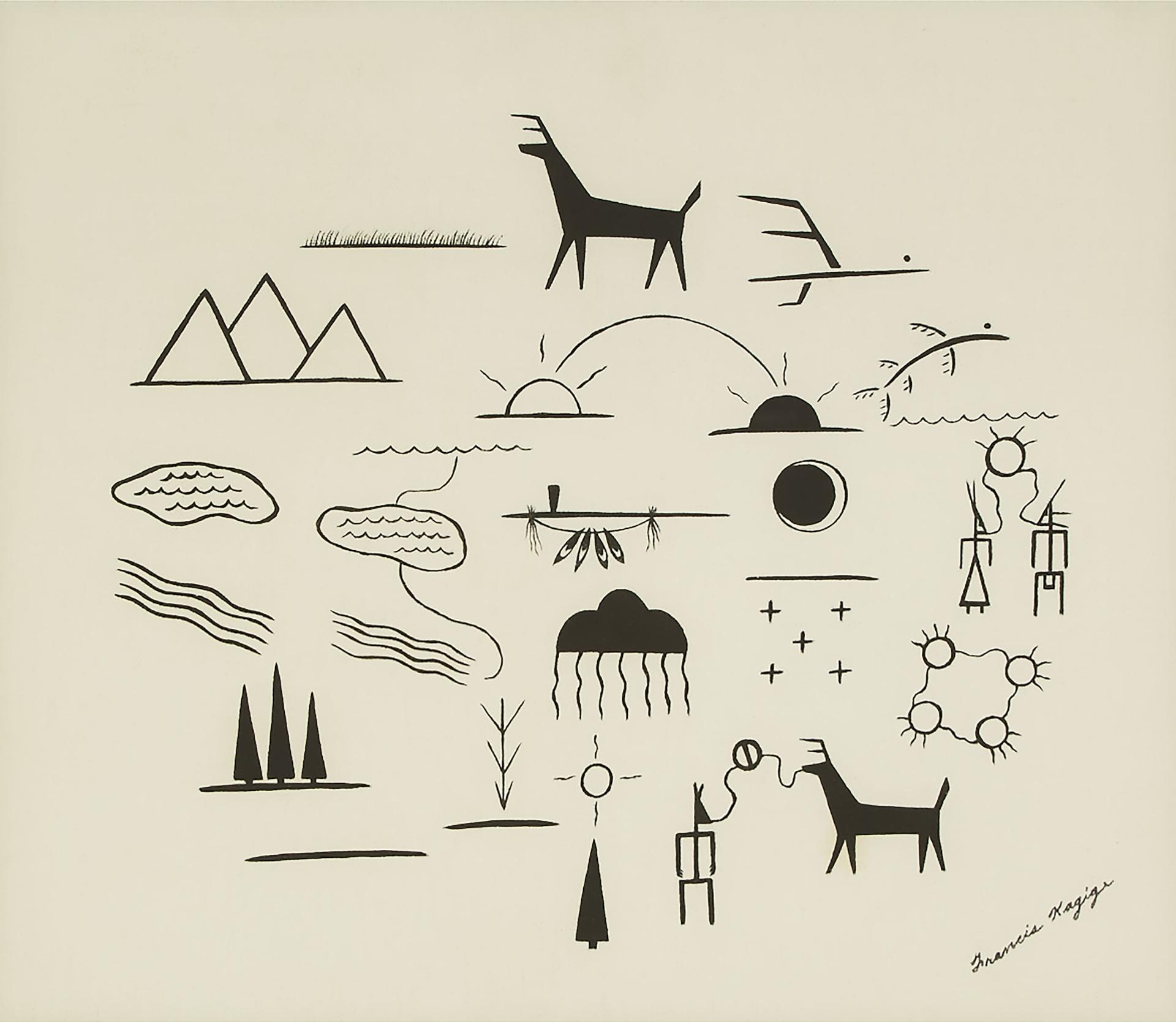Francis Kagige (1929) - Pictographs
