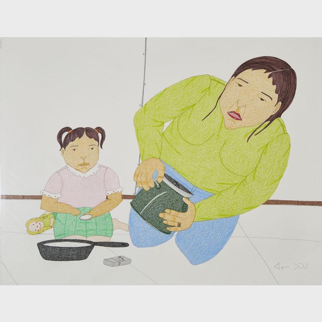 Annie Pootoogook (1969-2016) - Preparing The Gas Burner