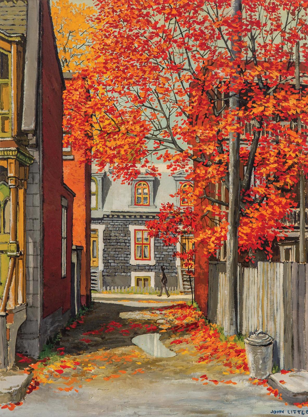 John Geoffrey Caruthers Little (1928-2024) - Autumn Street Scene