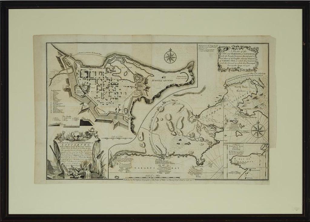 Thomas Jefferys (1710-1771) - A Plan Of The City And Fortifications Of Louisbourg From A Survey Made By Richard Gridly;      A Plan Of The City And Harbourd Of Louisbourg, 1758