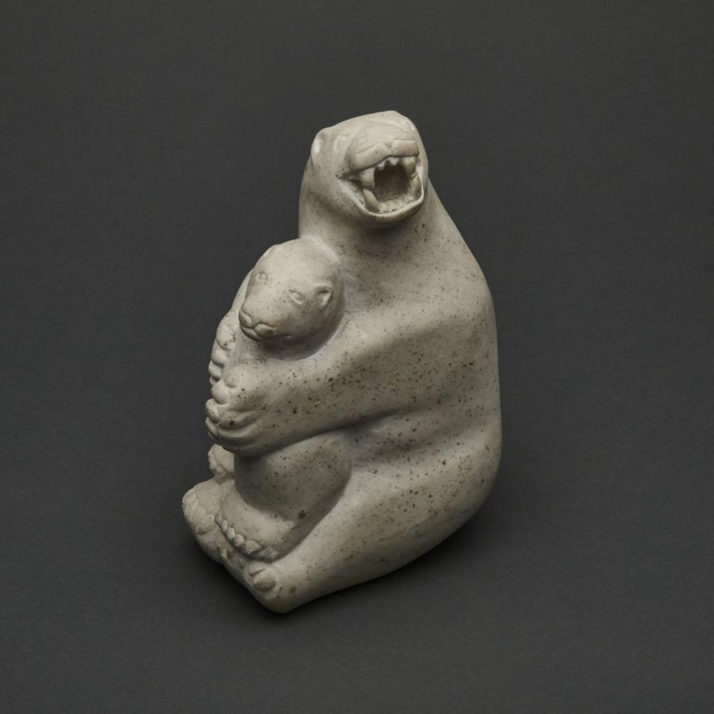 Aqjangajuk (Axangayu) Shaa (1937-2019) - Bear Holding Cub