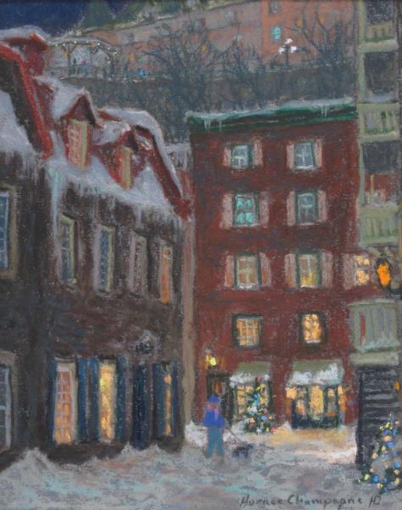 Horace Champagne (1937) - Twilight Stroll (Restaurant La Traviata, Petit Champlain, Vieux Quebec); 1991
