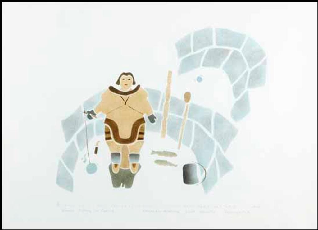 Akenesie Novalinga (1910-1987) - Woman Fishing in Spring