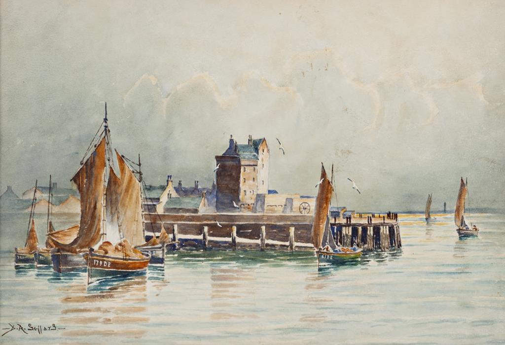David Ramsay Sellars (1854-1922) - Fishing Boats, Port of Dundee