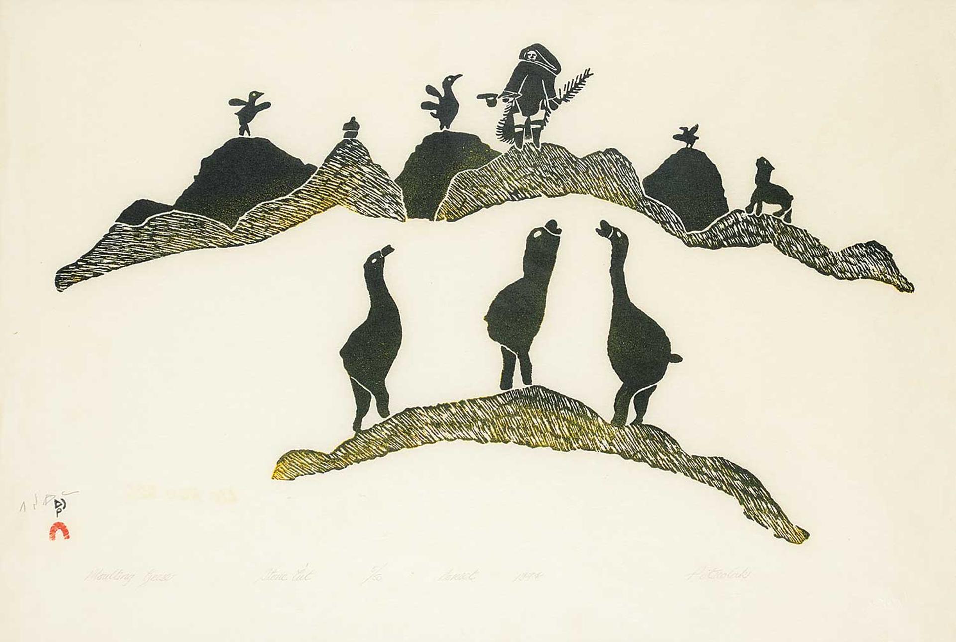 Ashoona Pitseolak (1904-1983) - Moulting Geese #5/50