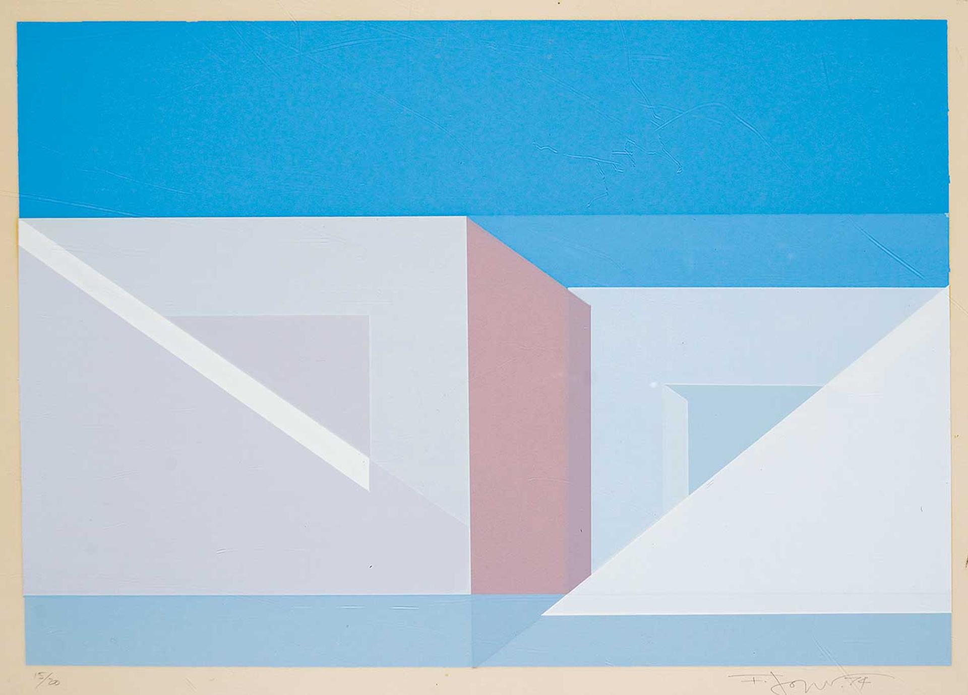 Flemming Jorgensen (1934-2009) - Untitled - Geometric Blue and Pink #15/20
