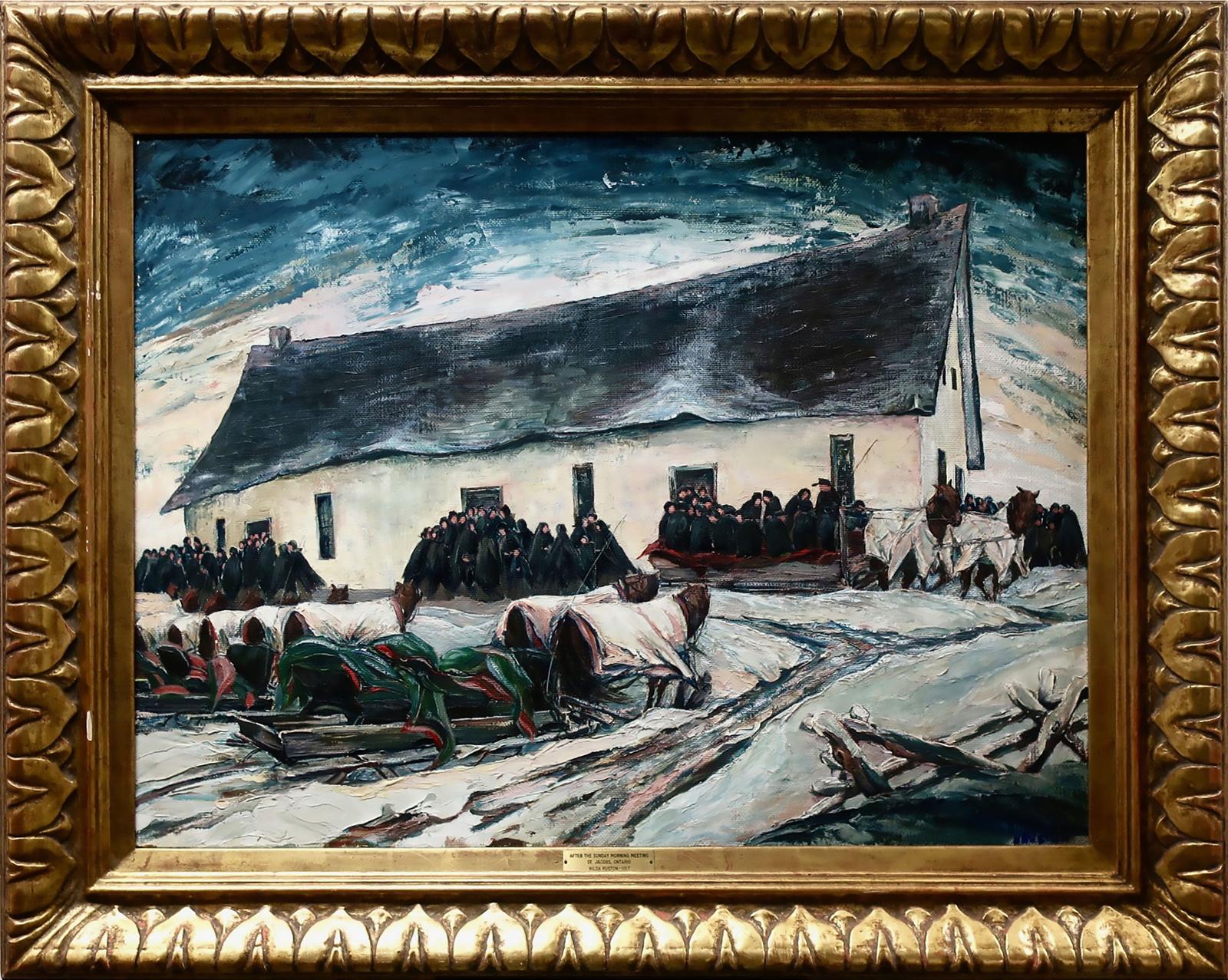 Hilda Marquette Ruston (1904-1984) - After The Sunday Morning Meeting, St. Jacobs, Ontario - 1957