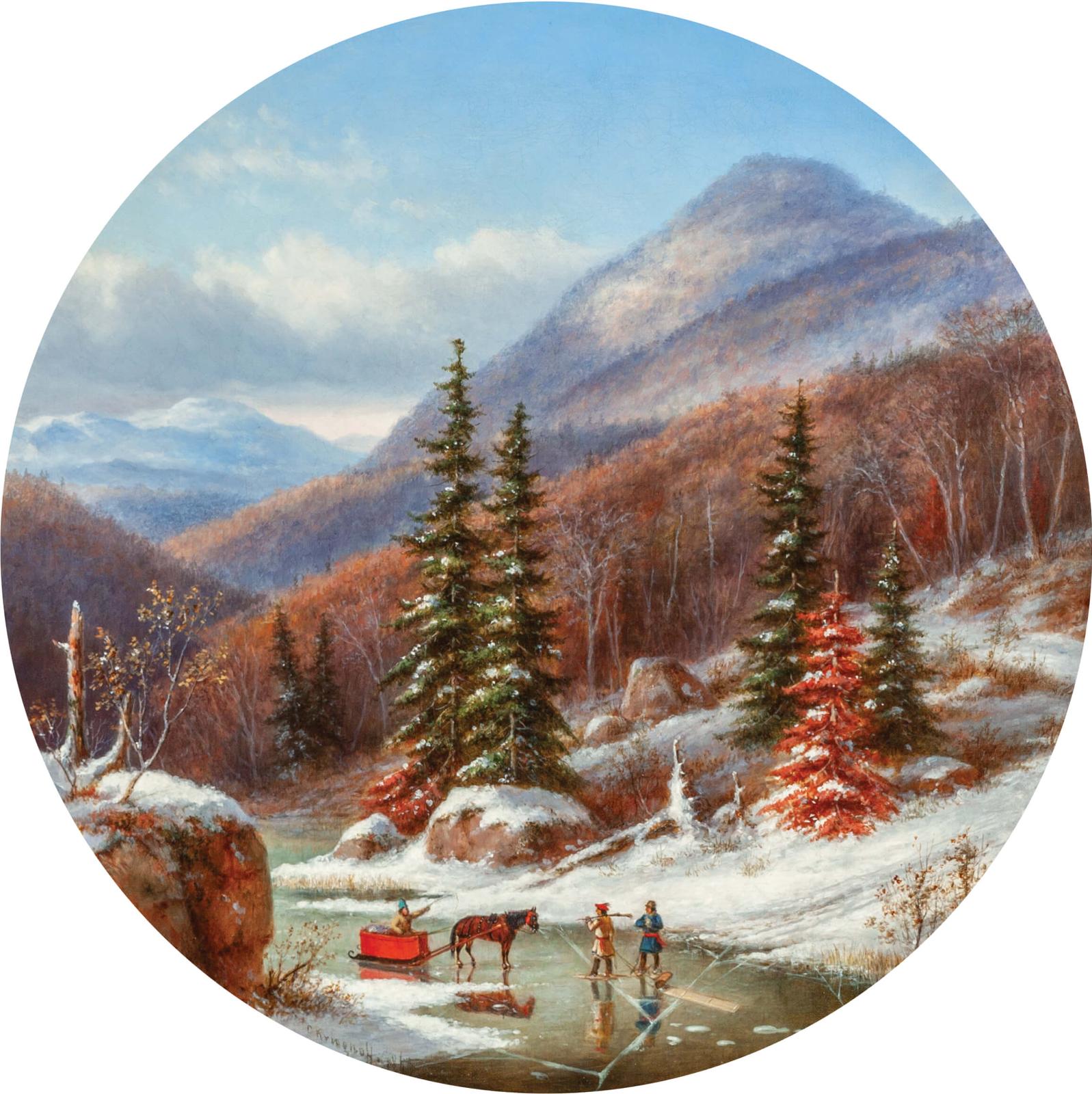 Cornelius David Krieghoff (1815-1872) - Stream On North Shore Below Quebec