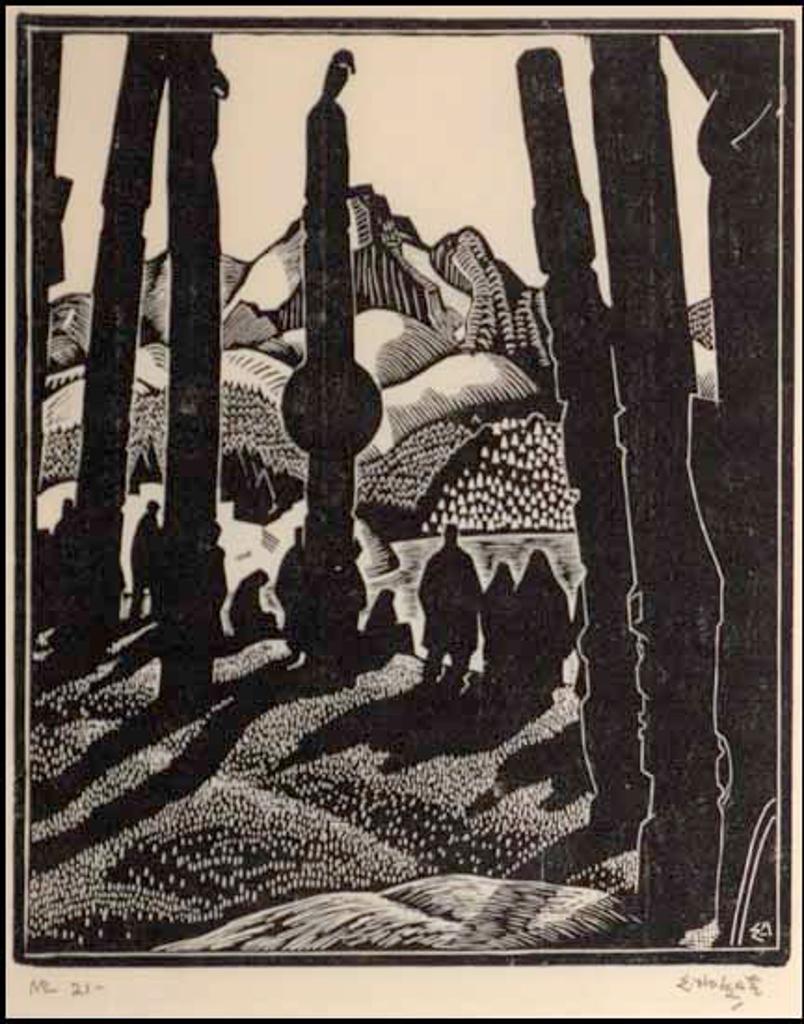 Edwin Headley Holgate (1892-1977) - Totem Poles, No. 4