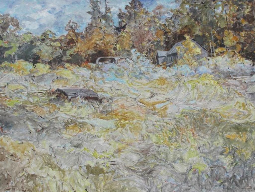 Hans Herold (1925-2011) - A Model T In The Farmyard Near Borden