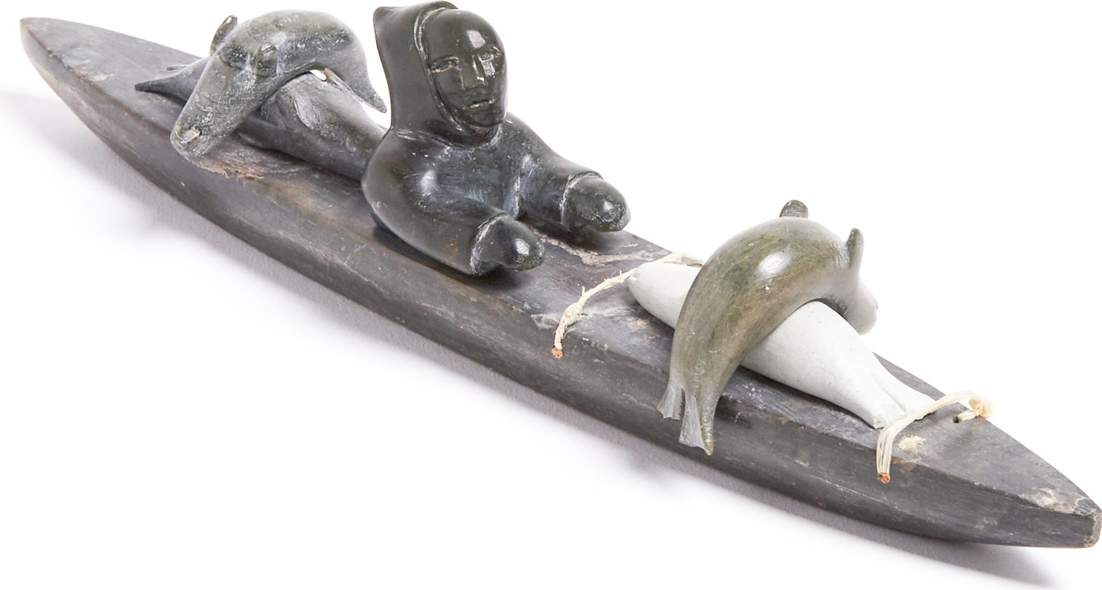 Dick Kilikavioyak (1906-1982) - Hunter In Kayak With Catch