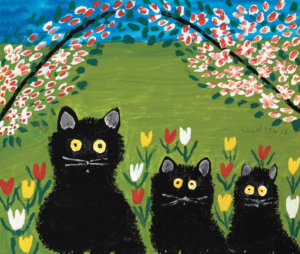 Maud Kathleen Lewis (1903-1970) - Three Black Cats