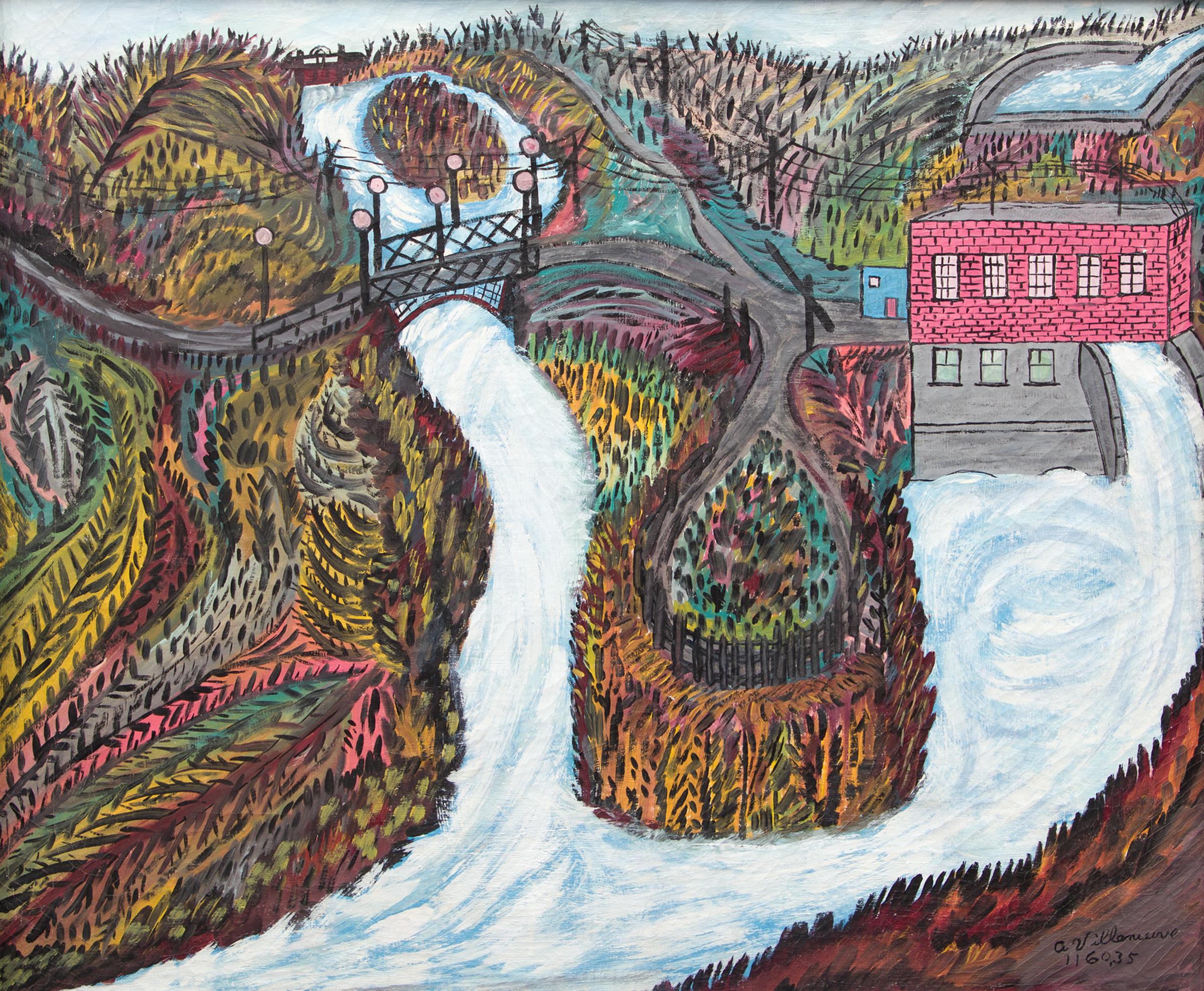 Arthur Villeneuve (1910-1990) - Chute a caron, 1960