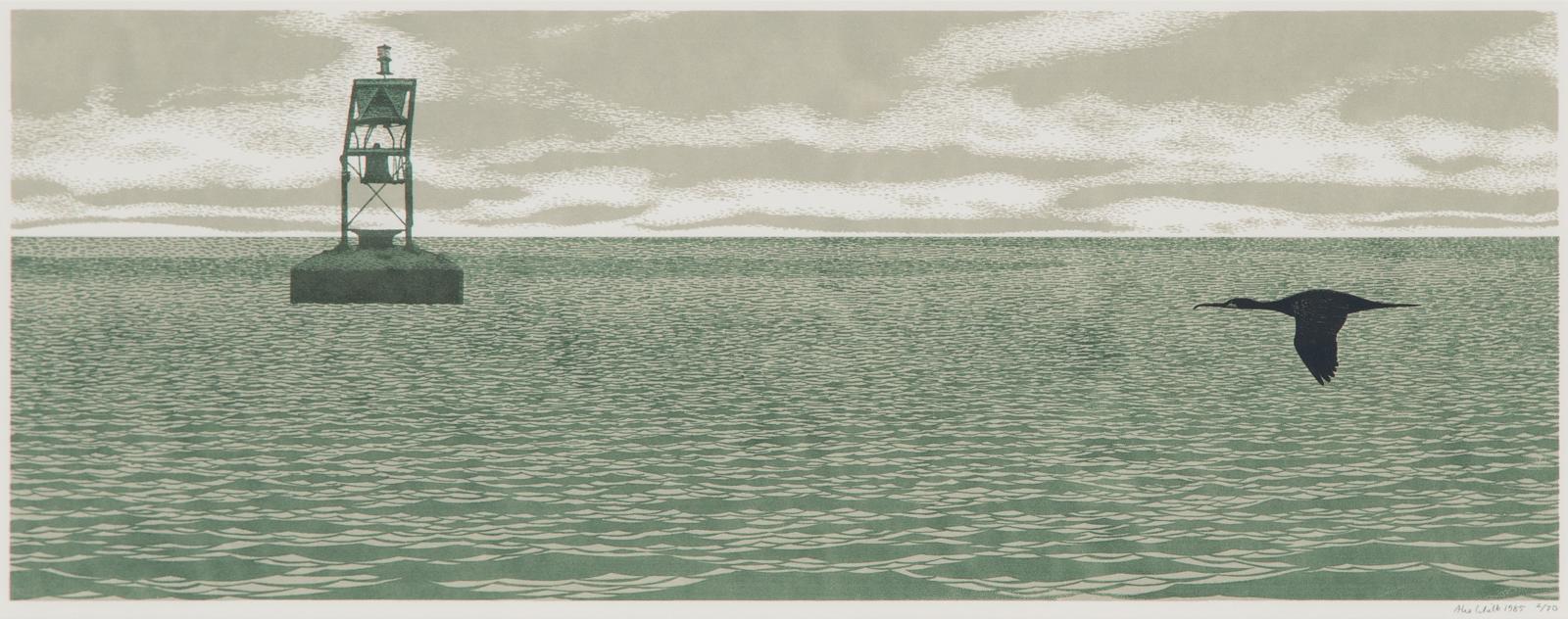 Alexander (Alex) Colville (1920-2013) - Bell Buoy And Cormorant