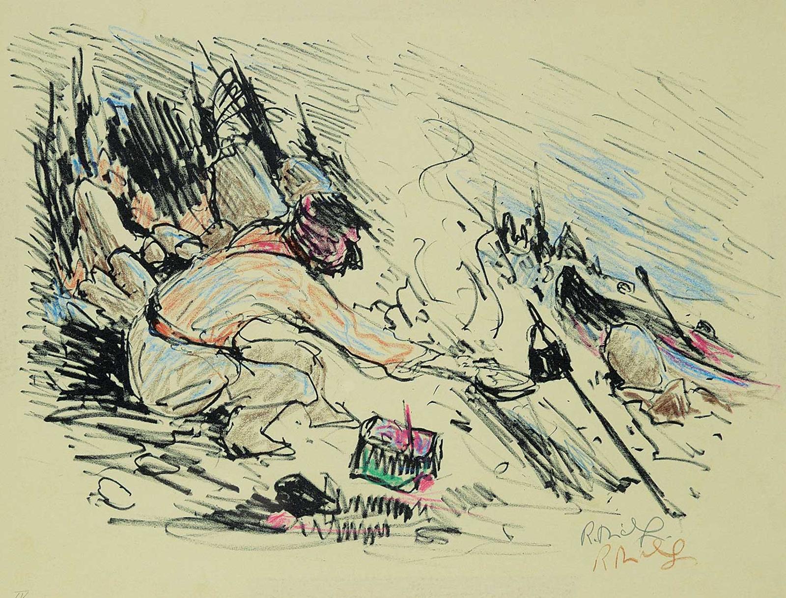 René Jean Richard (1895-1982) - Untitled - The Campfire #IV