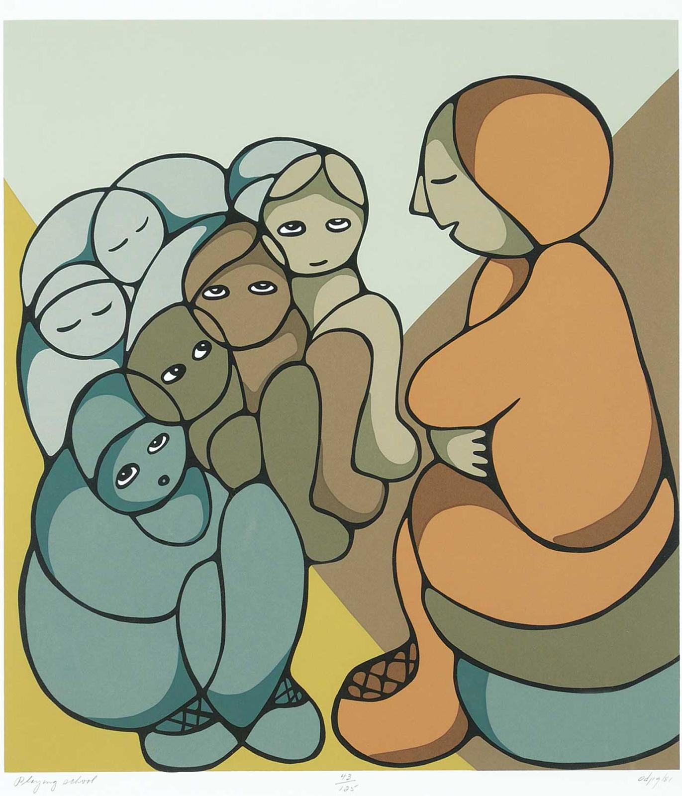 Daphne Odjig (1919-2016) - Playing School #43/125