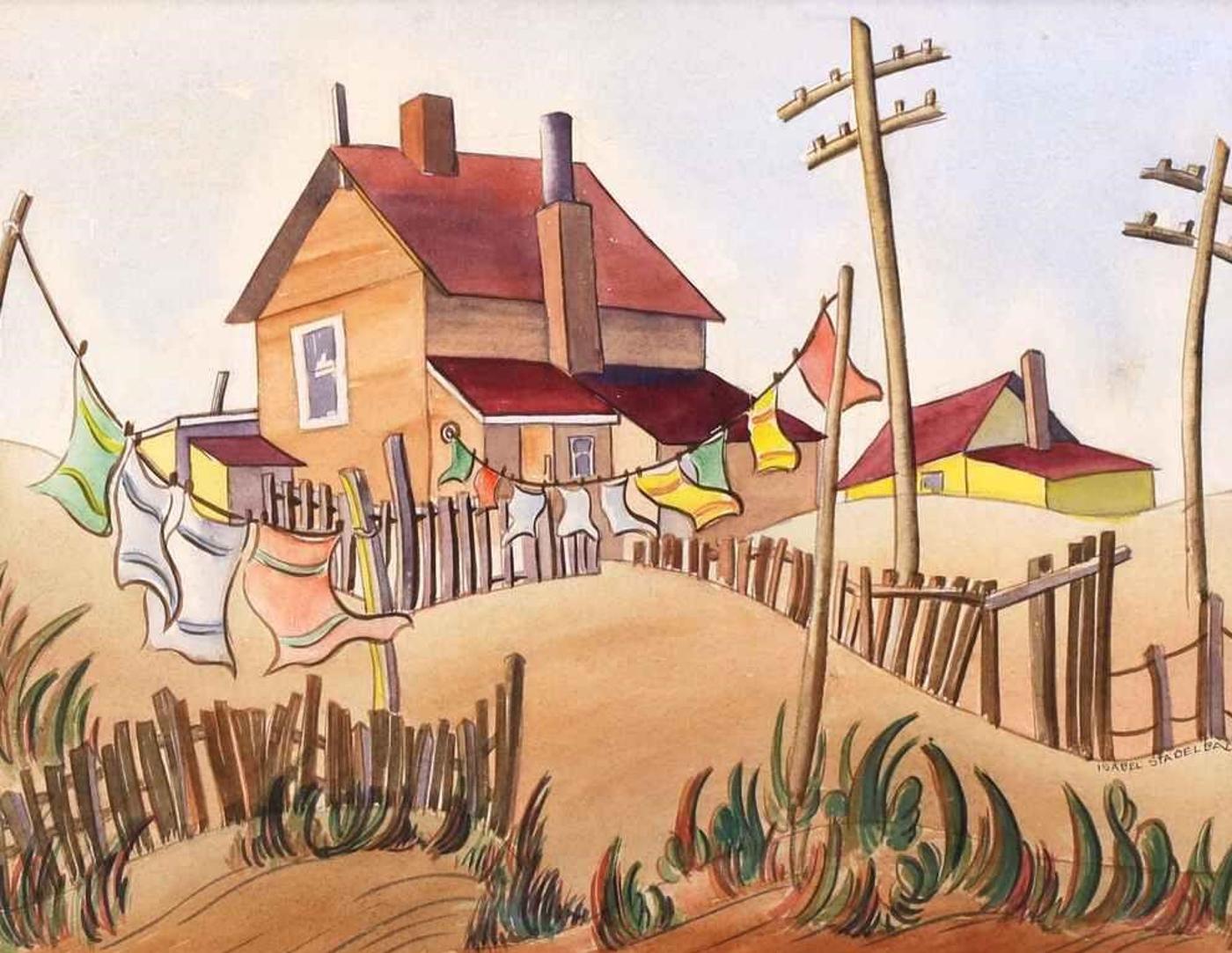 Isabel Stadelbauer (1909-2004) - Backyard Calgary; 1944