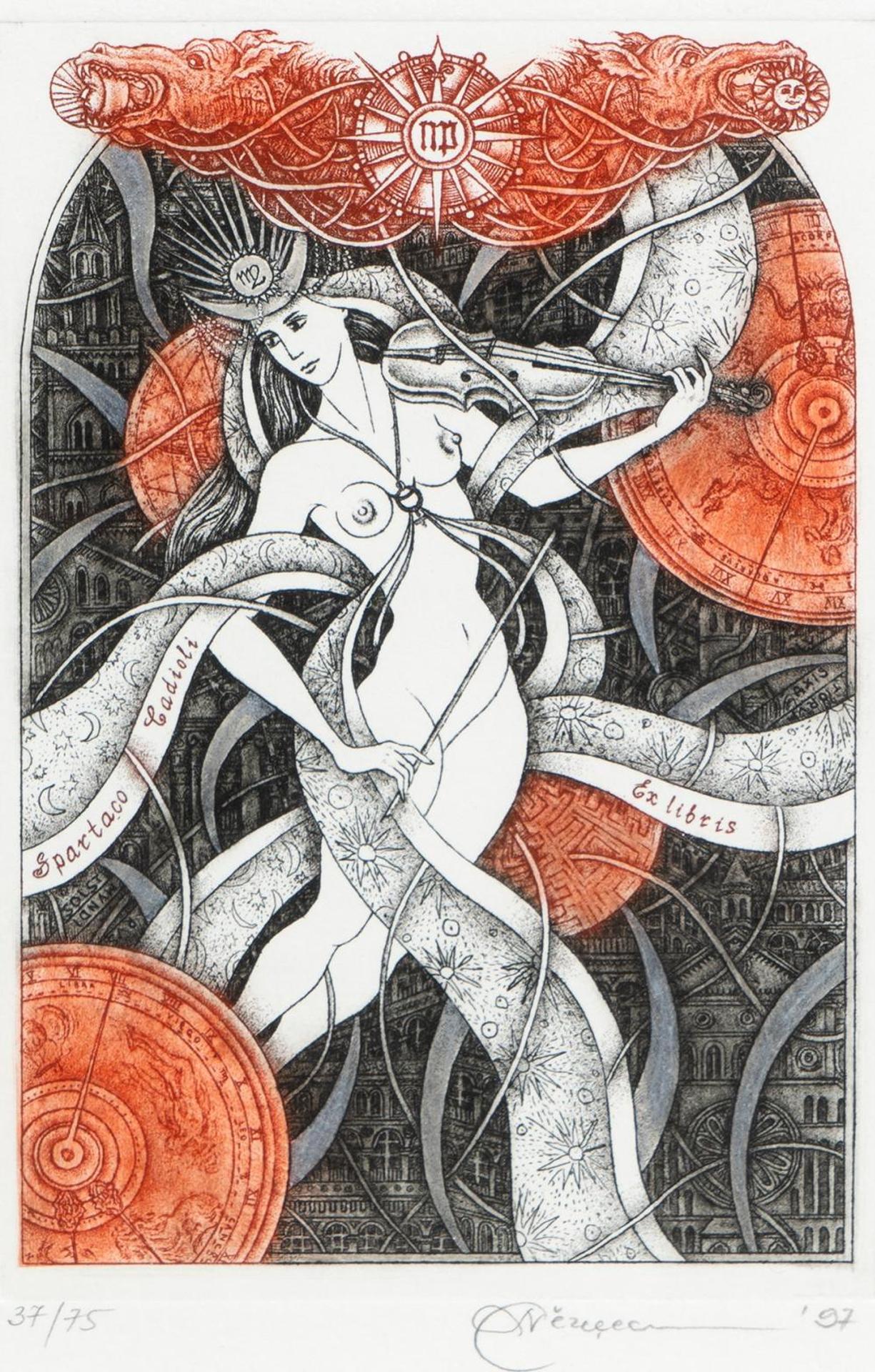 Natalija Cernetsova (1969) - Untitled - Woman With Violin