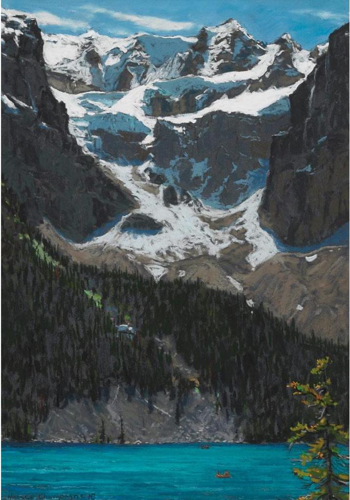 Horace Champagne (1937) - Brilliant June Sun On Ancient Glaciers, Morraine Lake, Banff Nat. Pk., Alberta