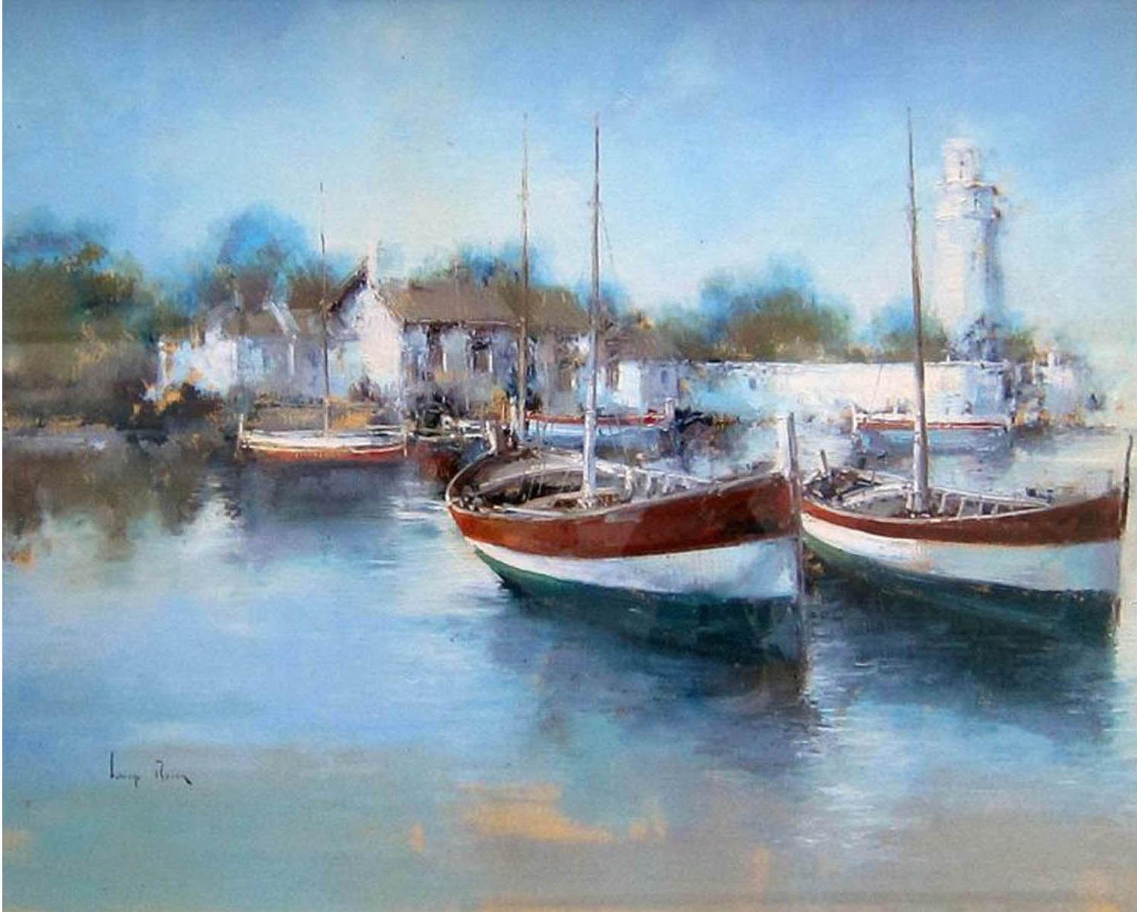 Lorenzo Roma - Boats by a village