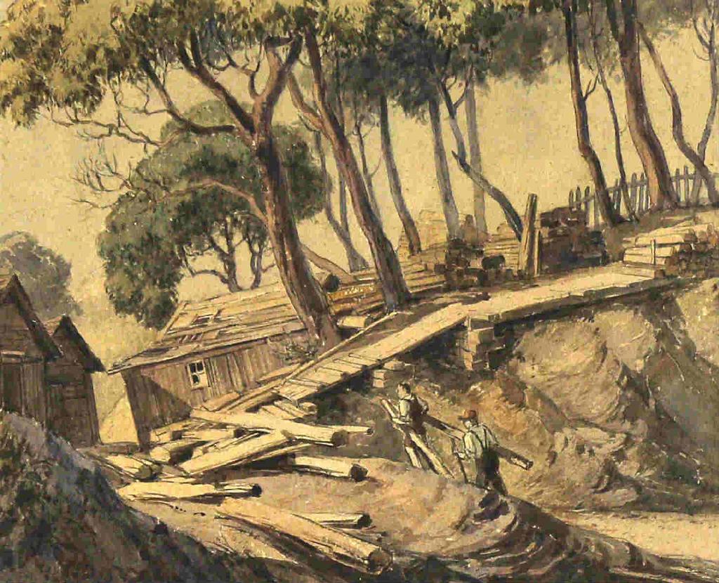 Alfred Crocker Leighton (1901-1965) - Lumbering, Vancouver Island; 1930