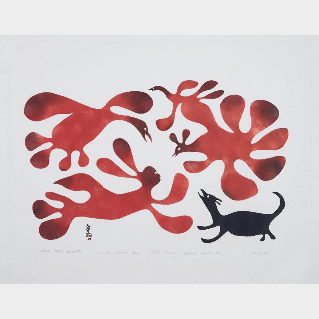 Kenojuak Ashevak (1927-2013) - Dogs See Spirits