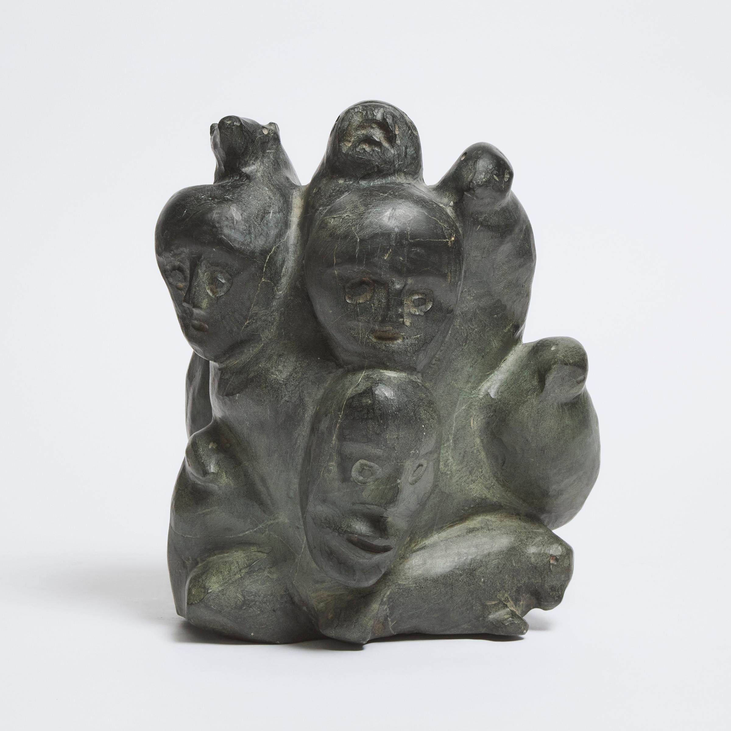 Toona Iqulik (1935-2015) - Composition With Animals And Faces, Ca. 1995