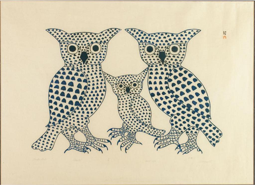 Kenojuak Ashevak (1927-2013) - Winter Owls