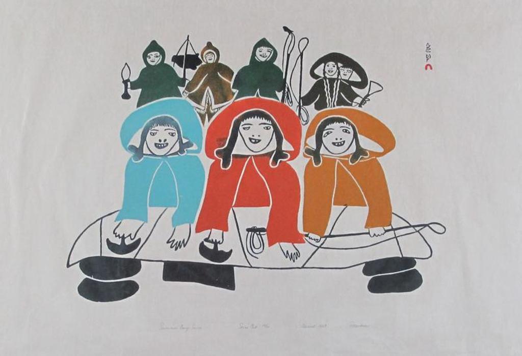 Pitseolak Ashoona (1904-1983) - Summer Camp Scene; 1968