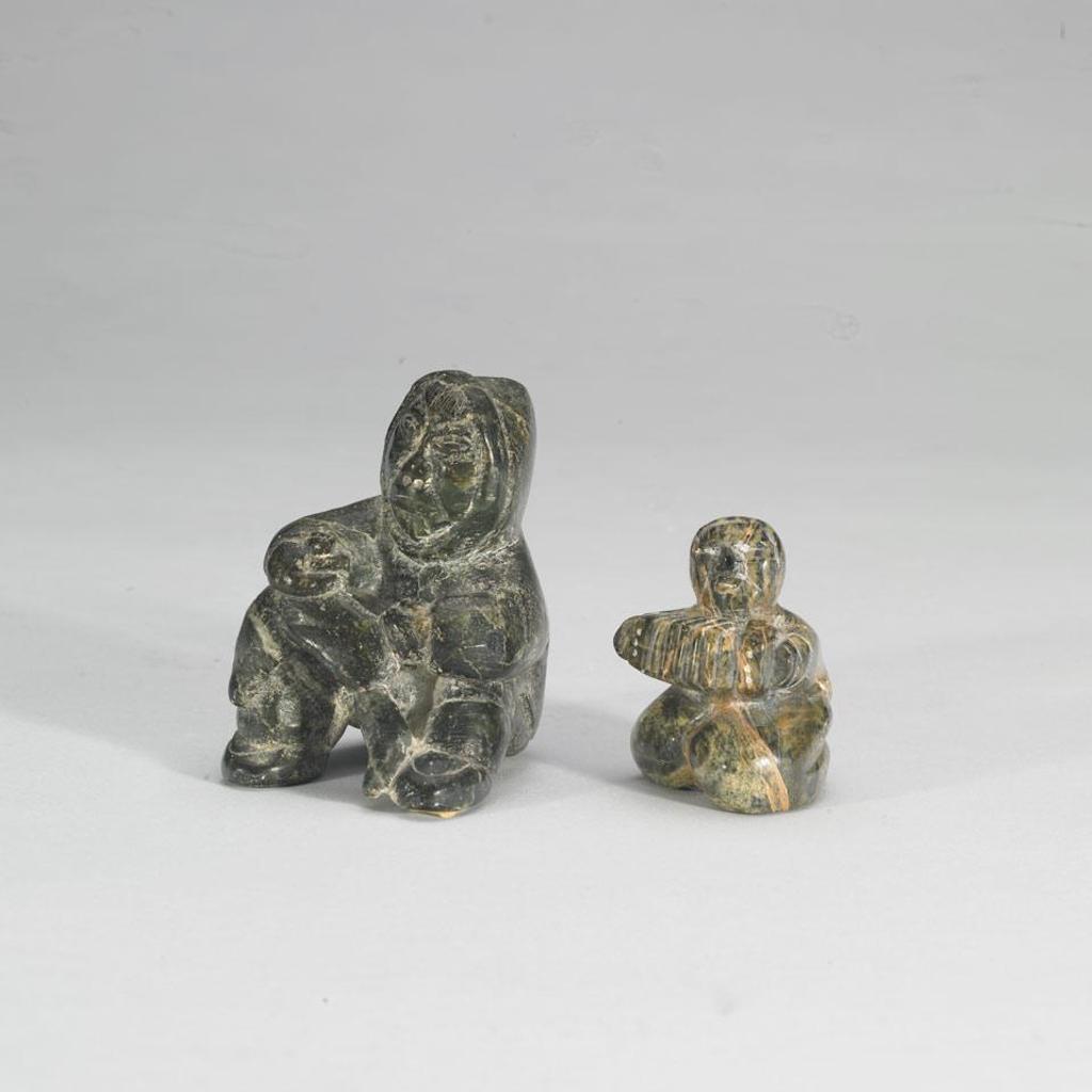 Mary Oshutisiaq - Woman Playing Accordian; Kneeling Hunter With Seal