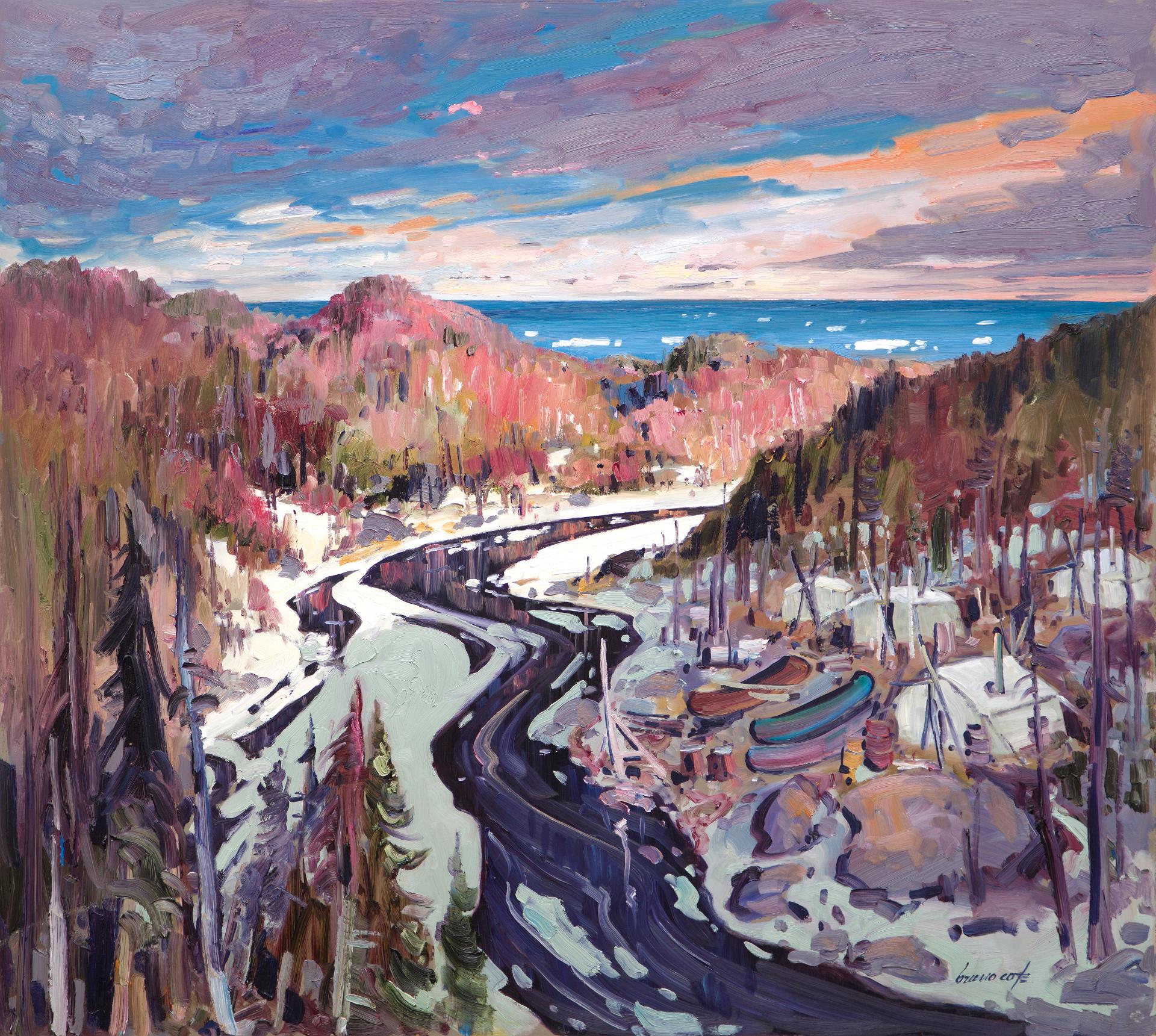 Bruno Cote (1940-2010) - Campement montagnais, pêche aux saumons (Natashquan, Québec), 1997