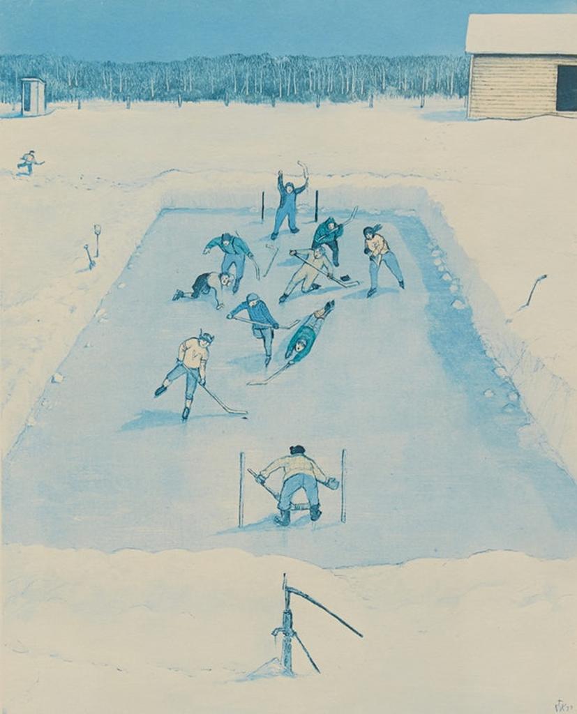 William Kurelek (1927-1977) - Hockey Game