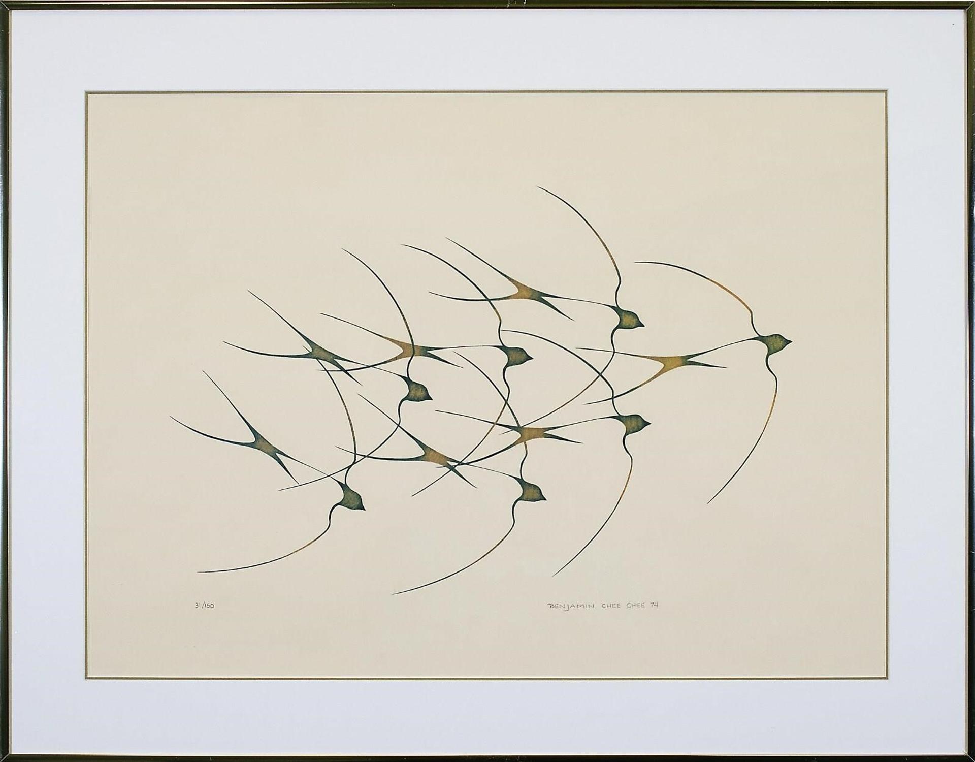 Benjamin Chee Chee (1944-1977) - Swallows; 1974; ed. #31/150