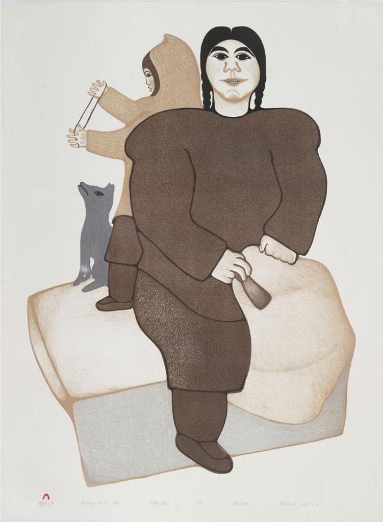 Pitaloosie Saila (1942-2021) - Scraping Caribou Hide