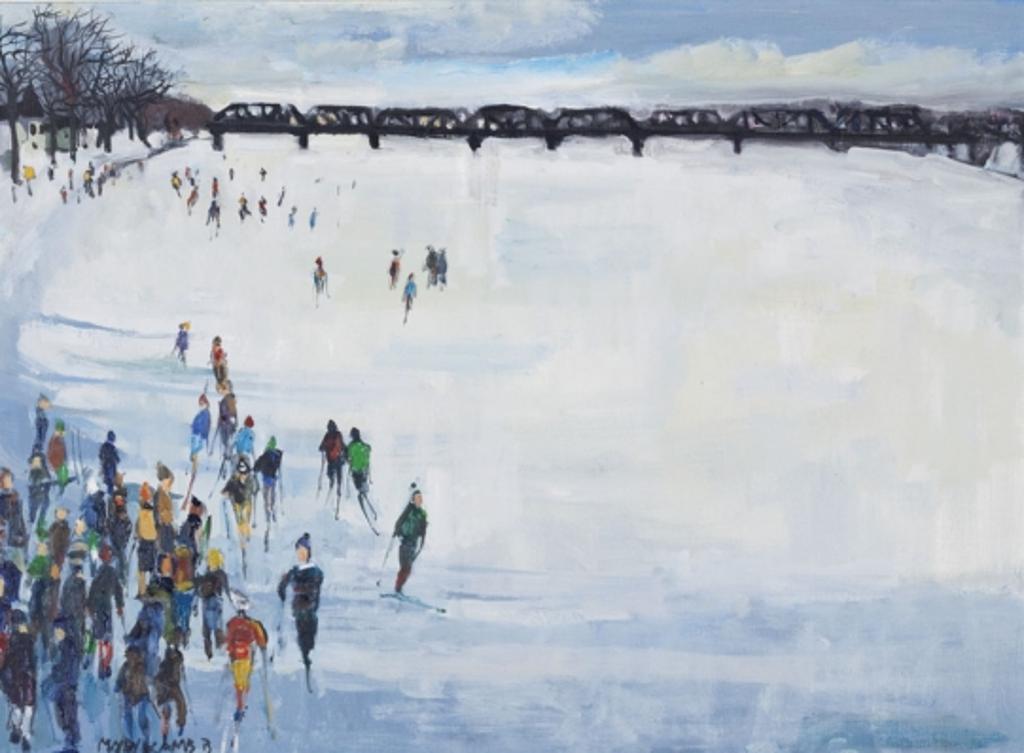 Molly Joan Lamb Bobak (1922-2014) - Skaters and Skiers