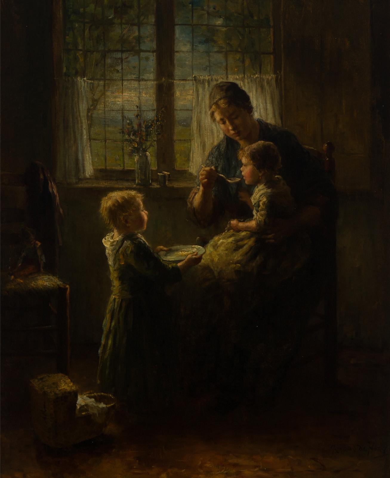 Bernard J. de Hoog (1867-1943) - Feeding The Child